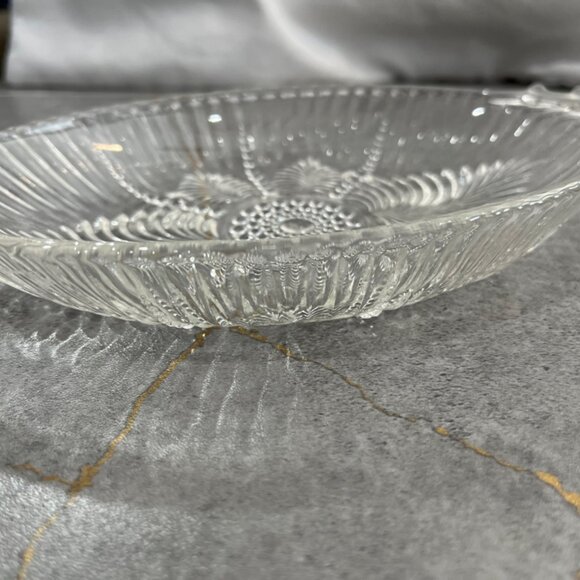 Vintage Anchor Hocking Feather and Pearl Relish Dish Depression Glass - Picture 5 of 6